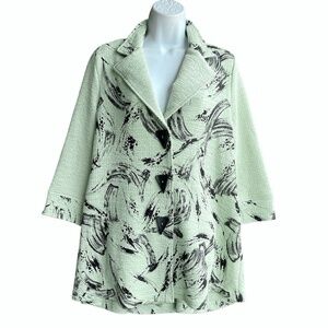 SAINT GIL Paris Jacket Women’s Size M Mint Puckered Textured 3-buttons